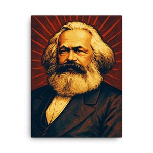 Karl Marx Canvas Print – Intellectual Wall Art, Unique Political Decor, Modern Historical Portrait, Gift for Thinkers