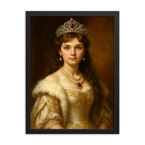 Anastasia Romanov Framed Art Print – Vintage Russian Royalty Wall Decor, Elegant Historical Portrait, Unique Gift for Home or Office