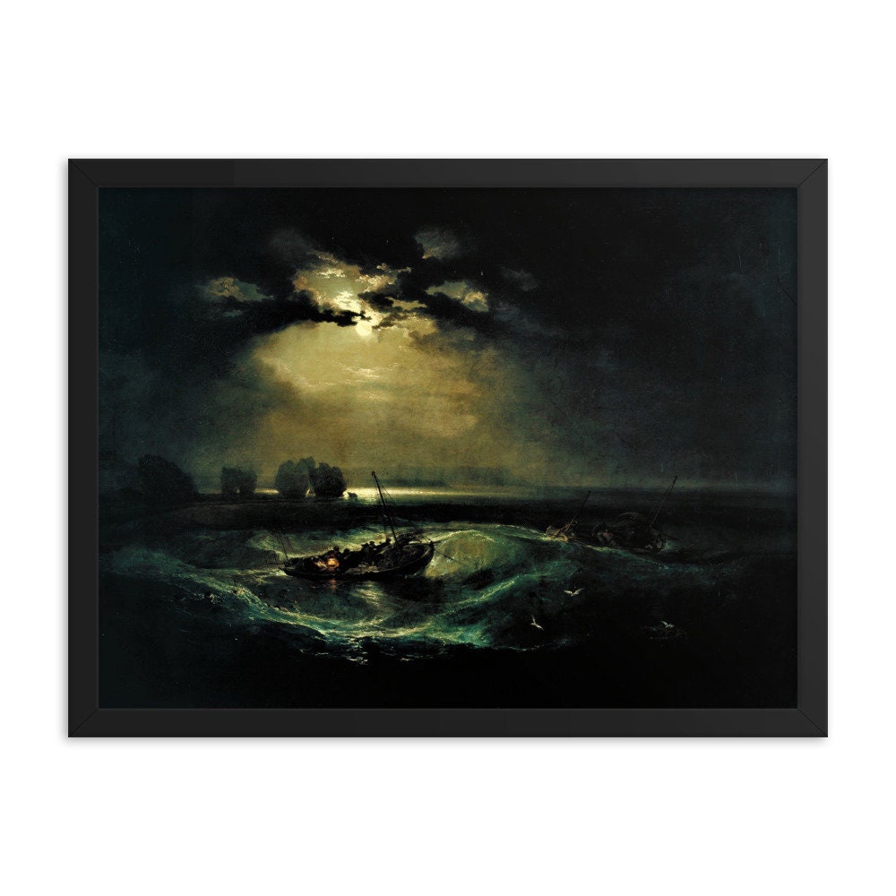 ウィリアム・アレグザンダー、斜堤に近付く荷船, 寧波近郊、希少な額装