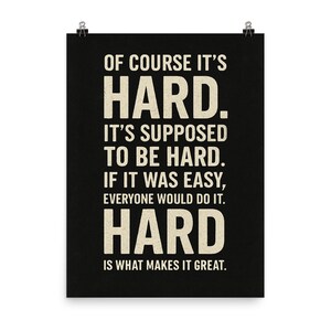 Motivational Wall Art Poster Print - Empowering &quot;If It Was Easy&quot; Quote for Home Office & Gym Decor - Inspire Success