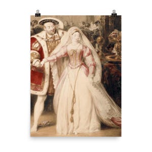 King Henry VIII & Anne Boleyn Poster Print | Renaissance Wall Art Décor | Historical Lovers | Unique Gift Idea