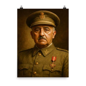 Francisco Franco Poster: Historic Spanish Portrait Wall Art Print