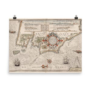 1580 Seekarte Poster: Vintage Küste Bretagne Batz bis Vannes Wandkunst für Geschichtsliebhaber