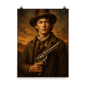 Billy the Kid Poster: Western Outlaw Portrait, Historic Wall Art