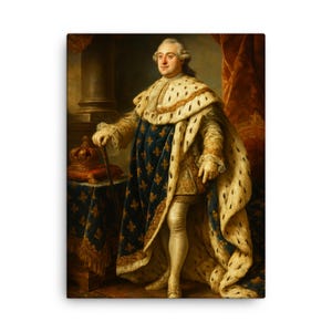 Louis XVI Royal Portrait Canvas Print – French Aristocracy Wall Art, Vintage Palace Decor, Historic French King Gift