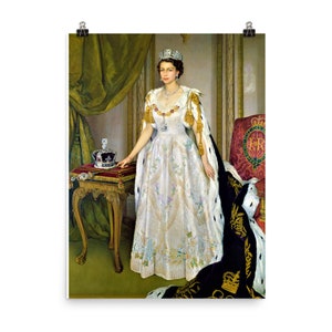 Queen Elizabeth II in Coronation Robes Poster Print
