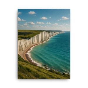 Seven Sisters Chalk Cliffs Canvas Print: Coastal England Wall Art