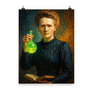Marie Curie Inspirational Wall Art Print | Science Decor | Unique Gift for Women | STEM Classroom Poster