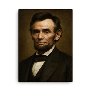 Abraham Lincoln Wall Art Canvas Print – Historic Presidential Portrait, Patriotic Home Decor, Unique Office Gift
