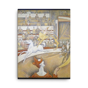 Seurat&#39;s Circus Canvas Print: Pointillist Impressionist Wall Art