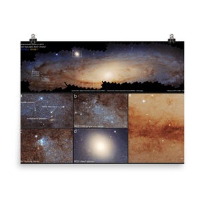 Póster de la galaxia Andrómeda del Hubble: Impresión cósmica de arte mural