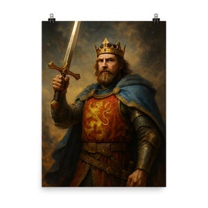 King Arthur Poster Print | Stunning Medieval Wall Art | Unique Historical Decor | Epic Legend Artwork Gift Idea