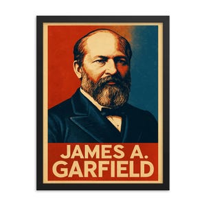 Framed James A. Garfield Print: Historic Presidential Portrait on Archival Paper