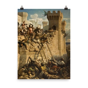 Siege of Acre by Dominique Papety Poster Print