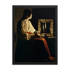 Lámina enmarcada La Magdalena penitente de Georges de La Tour