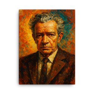Juan Rulfo Canvas Print – Literary Mexican Author Wall Art, Unique Home Decor, Gift for Book Lovers, Modern Mexican Art
