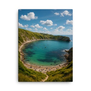 Lulworth Cove Dorset Canvas Print – Coastal England Wall Art, Seaside Landscape Decor, Unique UK Gift