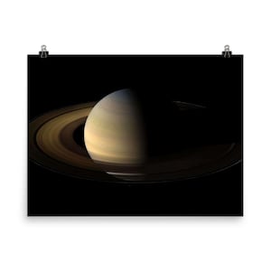 Saturn Photo Poster: Cassini Spacecraft Print, Astronomy Wall Art