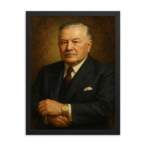 Hans Wilsdorf Framed Print – Luxury Watch Pioneer Wall Art, Unique Vintage Decor, Gift for Horology Enthusiasts, Rolex Founder Portrait