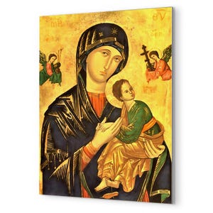Our Lady of Perpetual Help Metal Print: Catholic Icon Wall Art