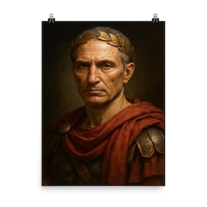 Julius Caesar Portrait Print: Ancient Roman Art for Office Decor