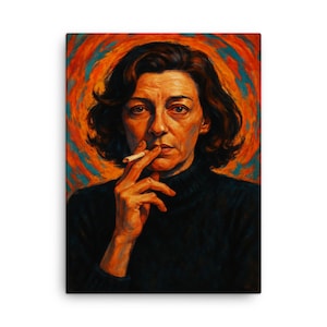 Impression sur toile Anne Sexton - oeuvre d'art mural littéraire, portrait de poète unique, décoration d'intérieur inspirante, cadeau pour les amateurs de lecture