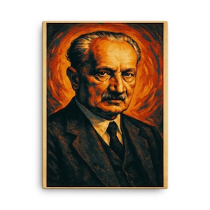 Martin Heidegger Canvas Print – Modern Philosophical Wall Art, Abstract Scholar Decor, Unique Intellectual Gift