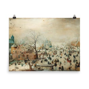 Hendrick Avercamp Winter Skaters Print: Vintage Dutch Landscape Art