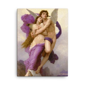 Bouguereau&#39;s Abduction of Psyche Canvas Print: Romantic Victorian Wall Art