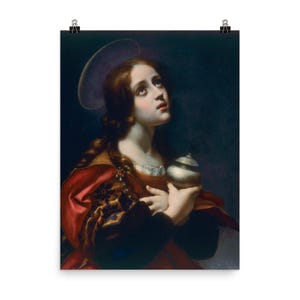 Carlo Dolci&#39;s Penitent Mary Magdalene Poster: Elegant Renaissance Wall Art