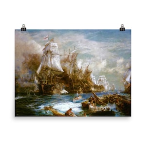 The Battle of Trafalgar by William Lionel Wyllie Poster Print