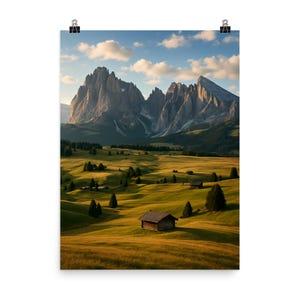Stunning Alpe di Siusi Italy Poster Print - Seiser Alm Scenic Wall Art for Home Decor - Unique Travel Photography