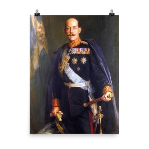 Pôster de Constantino I da Grécia de 1914, impressão de Philip de László - Retrato Real Vintage, Decoração de Parede