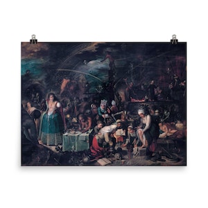 Witches Sabbath 1607 Poster Print by Frans Francken | Historic Witchcraft Art Decor | Vintage Dark Academia Wall Art