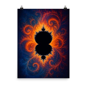 Vibrant Mandelbrot Set Wall Art Poster Print | Unique Fractal Geometry Design | Math-Inspired Home Decor