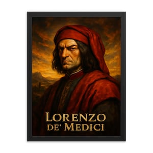 Lorenzo de&#39; Medici Renaissance Portrait: Framed Italian Art Print