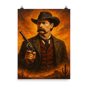 Vintage Wyatt Earp Poster: Alte West Cowboys Dekoration