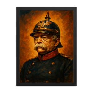 Otto von Bismarck Framed Print - Historic Prussian Wall Art, Vintage German Statesman Portrait, Unique History Lover Gift, Ready to Hang
