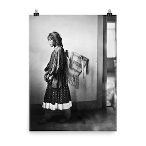 Apache girl with basket Poster Print
