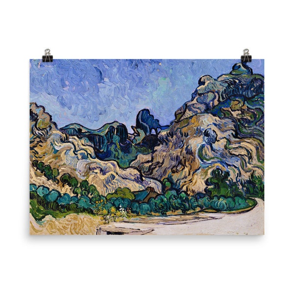 Mountains at Saint-Rémy ( Montagnes à Saint-Rémy ) by Vincent Van Gogh Poster Print