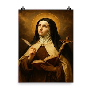 St Teresa of Avila Poster Print: Catholic Wall Art, Spiritual Decor