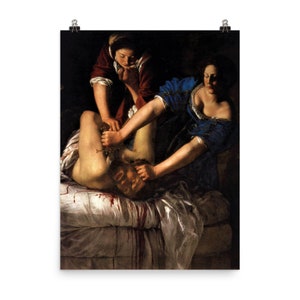 Judith beheading Holofernes by Artemisia Gentileschi Poster Print