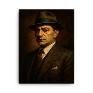 Tommy Lucchese Canvas Print: Vintage Mafia Portrait, Historic Mobster Art