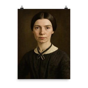 Emily Dickinson Portrait Poster: Vintage Literary Wall Art