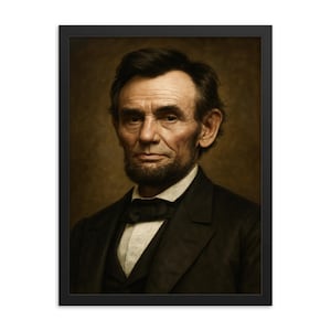 Abraham Lincoln Framed Print – Historic Wall Art, Presidential Portrait, Vintage Decor, Ready to Hang, Unique Gift for History Lovers