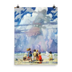 Impression d&#39;affiche The Giant par N C Wyeth