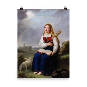 Saint Genevieve Paris Art Print by Vigée Le Brun 1793 | Historical French Wall Decor Poster | Unique Home Art Gift