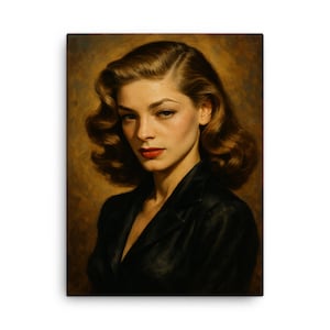 Lauren Bacall Canvas Print: Retro Hollywood Glamour Wall Art