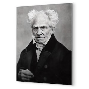 Arthur Schopenhauer Metal Print — Philosopher Portrait Wall Art for Study & Office | Gift for Thinkers