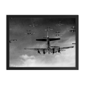 B-17 Flying Fortress Framed Print: Historic WWII Bomber Formation Wall Art